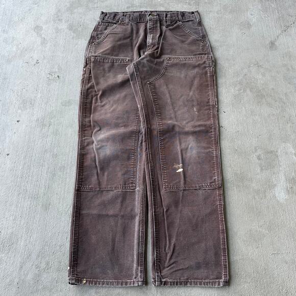 Vintage Y2K Carhartt DKB brown double knee work wear carpenter pants - Picture 1 of 7